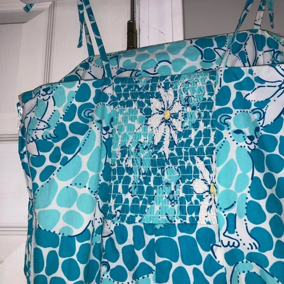 Vintage Lilly Pulitzer blue leopard flower dress, size 4 - Picture 3 of 8